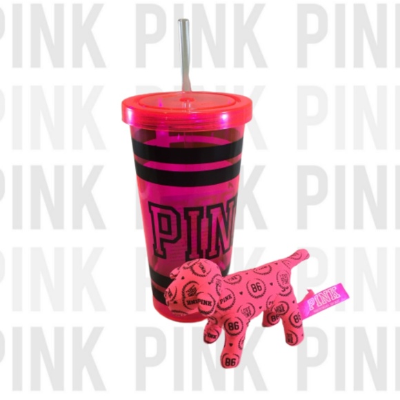 VS PINK tumbler with Mini mini dog NIB - Picture 2 of 2